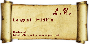 Lengyel Uriás névjegykártya